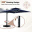 Parasol en porte-à-faux de patio en aluminium 10 pi avec bandes lumineuses amovibles et base-1638000634