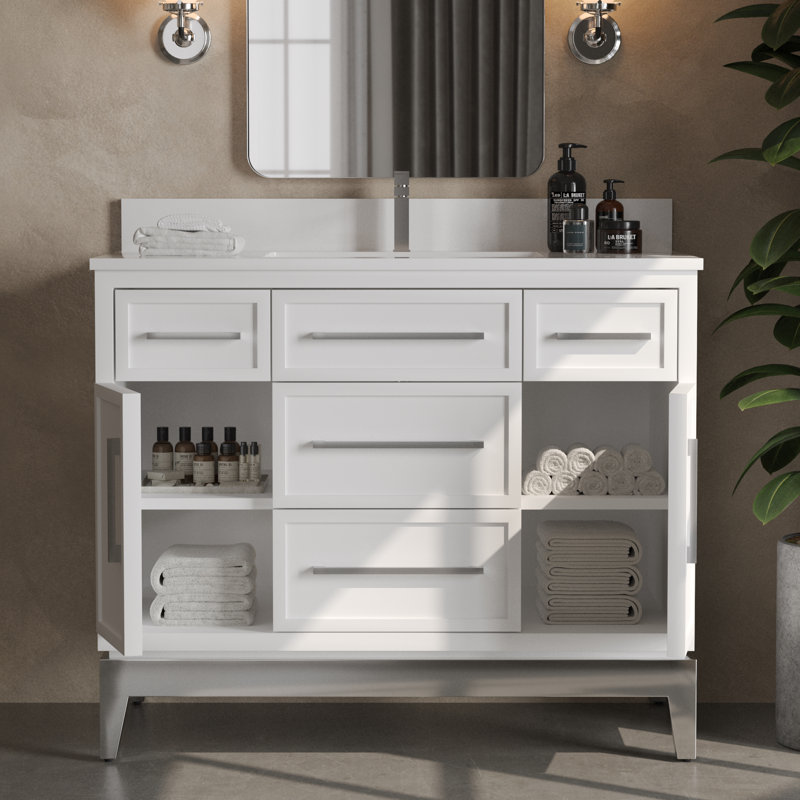 Meuble-lavabo simple 42 po Barrington, Blanc