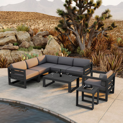 Smith 4 Piece Sectional Seating Group with Sunbrella® Cushions