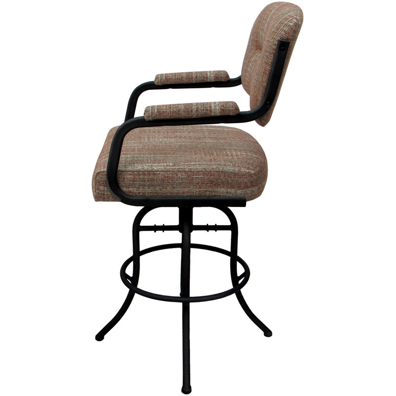 Tabouret de bar pivotant 30 po Jomiah, Noir, Rouge