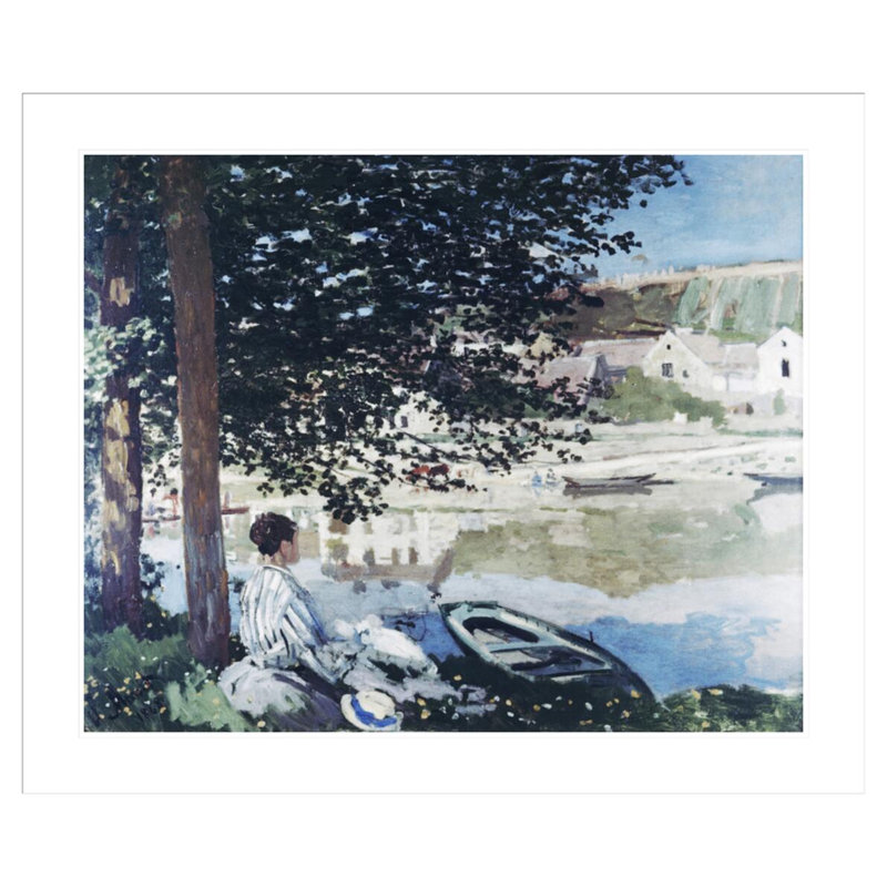 «On the seine at Bennecourt» par Claude Monet, impression giclée encadrée, H 33,5 po x l 39,84 po