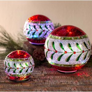 Wind & Weather 3 Piece LED-Lighted Table Christmas Balls Set & Reviews ...