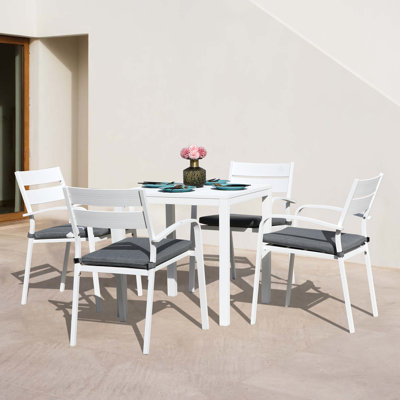 Fiskeville Premium All-Weather Wicker Outdoor Stacking Dining Armchair with Cushion