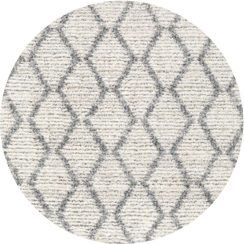 Tapis contemporain ivoire, Rond 7 pi