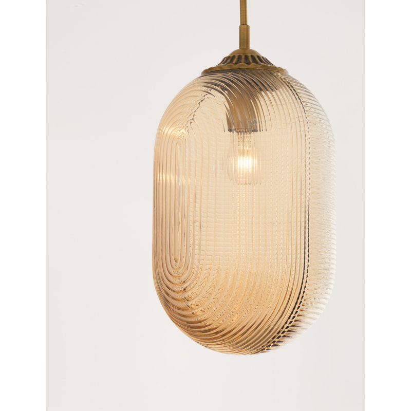 1 - Light Single Pendant, Gold, Amber
