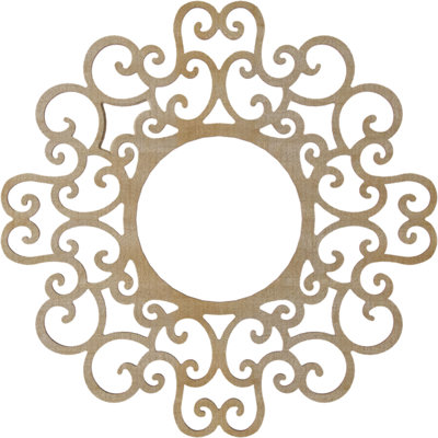 18"OD x 6 7/8"ID x 1/4"T Reims Wood Fretwork Pierced Ceiling Medallion, Walnut