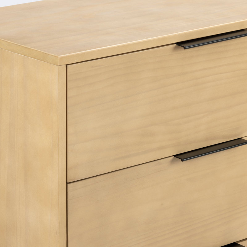 6 Drawer 59.5" W Solid Wood Dresser, Blonde