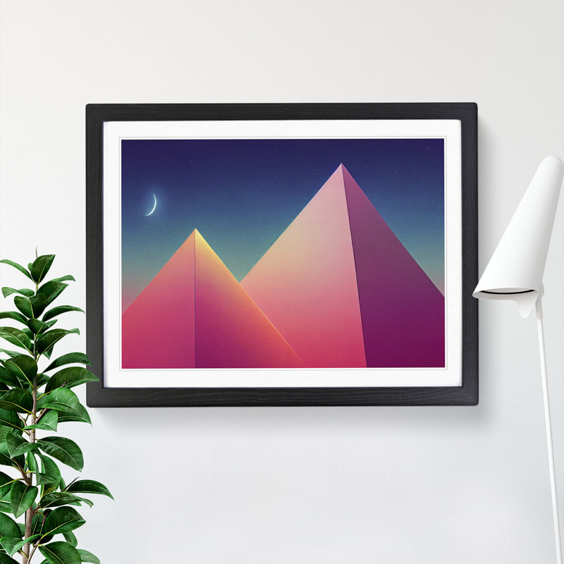 XH1022-6160X Modern Pyramids Vol.3 - Single Picture Frame Print, 34cm H x 46cm W x 2cm D, Black Framed