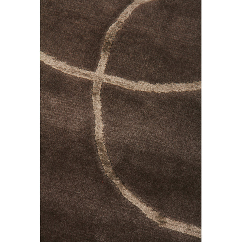 Super Tibetan hand-knotted Wool/Bamboo Silk Chocolate Area Rug