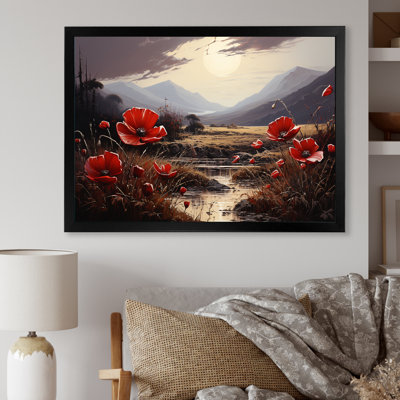 «Red Crimson Flower S Embrace», impressions sur toile fleurie