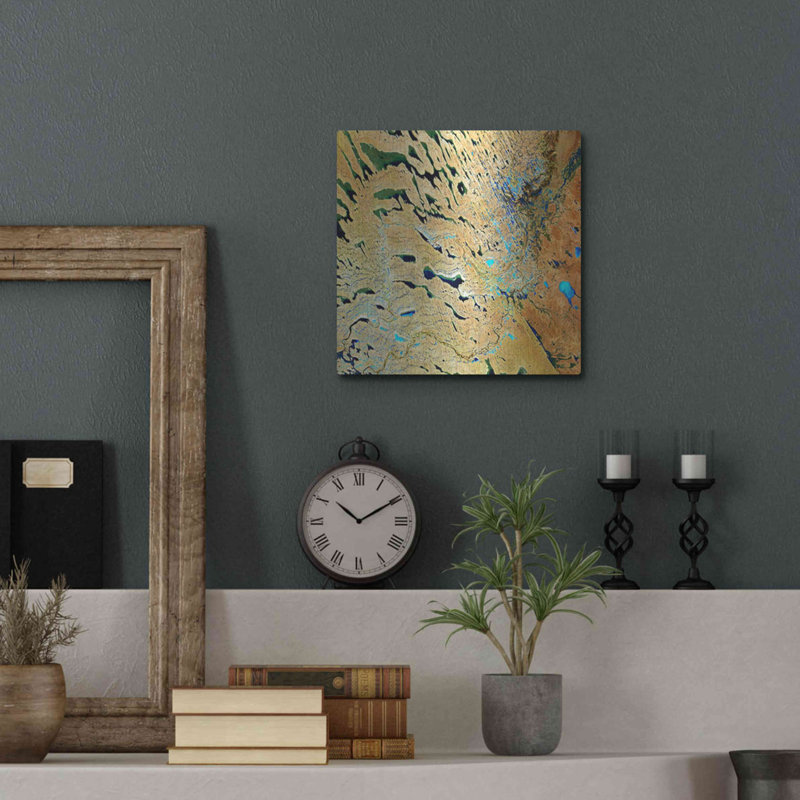 Wrought Studio ™ «Earth as Art: Parallel Dunes», art mural en métal, H 12 po x l 12 po