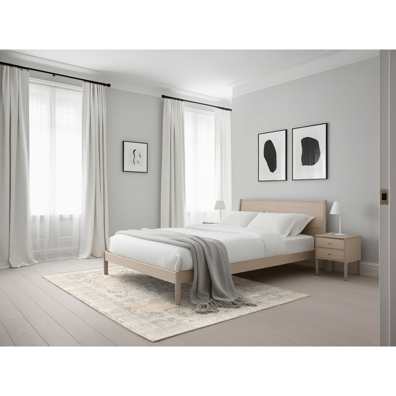 Tapis beige/noir traditionnel, Rectangle 5 pi x 7 pi