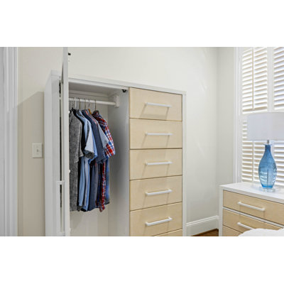 Miramar - Commode de porte en miroir tissé - Finition sable et blanc éclatant