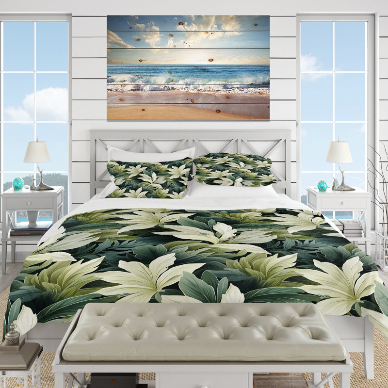 Ensemble de housse de couette Leafy Tranquility, Housse de couette pour grand lit et 2 taies décor