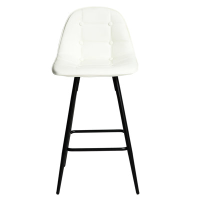 Moderne avec siège en similicuir blanc - 25,5 po, de 2