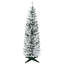 ? Décoration de Noël? Arbre de Noël artificiel enneigé 5 pi, arbre de Noël mince avec branches réalistes et base en plastique