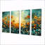 Coucher de soleil, champ de souci, superpositions de fleurs I - souci, ensemble de décorations murales traditionnelles-1200901405-1200901409