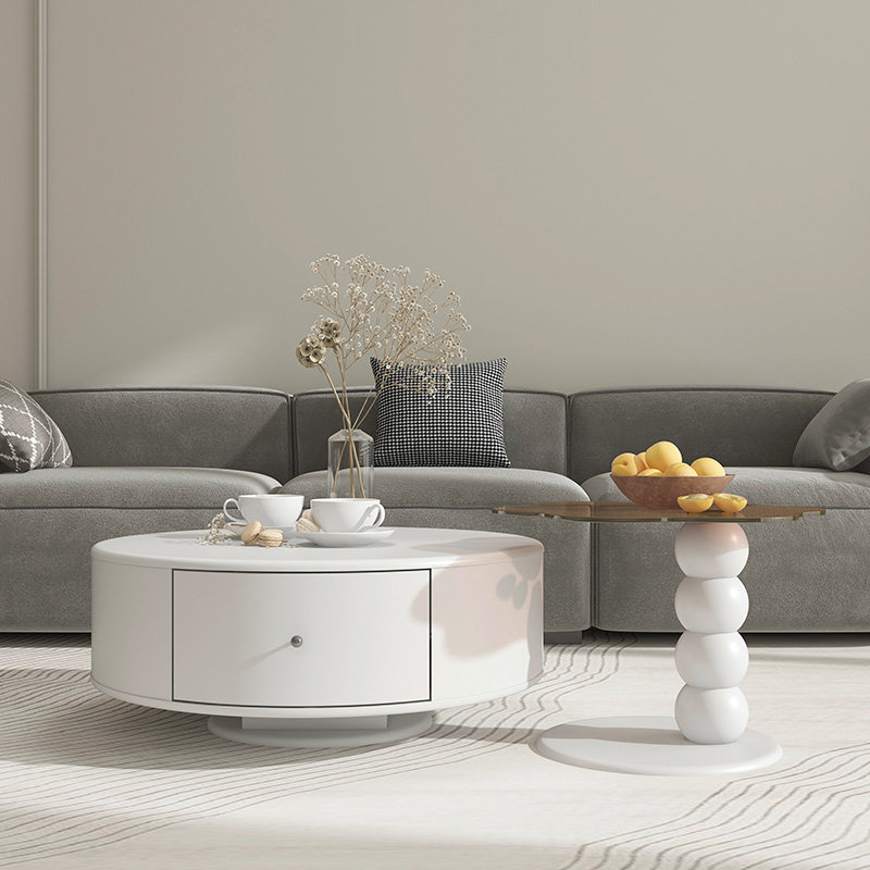 Table basse avec tiroirs, gigogne rotative nordique Elina