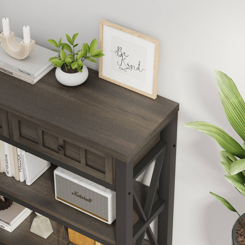 Console 54,72 po Guinna Pandolfo, Noyer brun, Noir