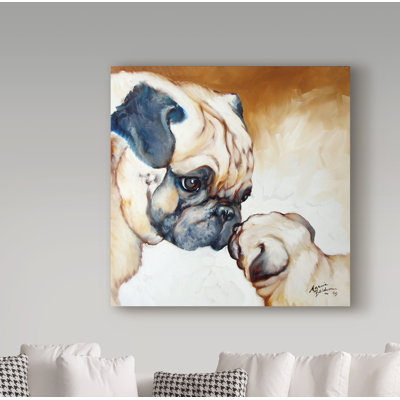 Duniya 'Pug 2' Acrylic Painting Print on Wrapped Canvas
