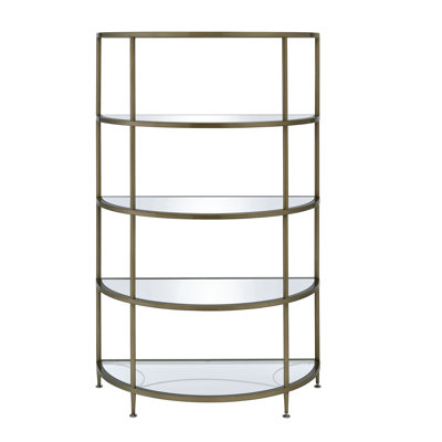 Aditya Contemporary Rectangular Mirrored Rack in Antique Brass