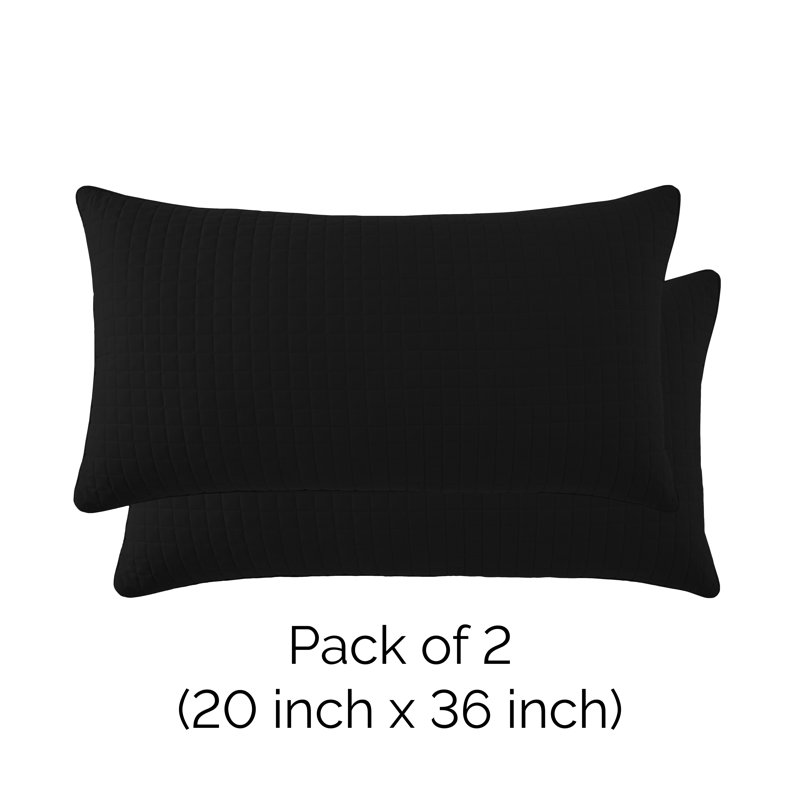 Ensemble de 2 taies décoratives matelassées en microfibre à bordure carrée et à bords passepoilés Southano, H 20 po x l 36 po