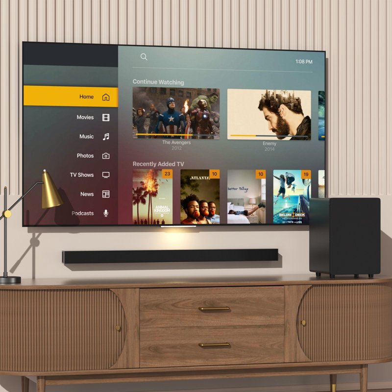 Barre de son 37,8 pouces avec Bluetooth, fixation murale, avec télécommande