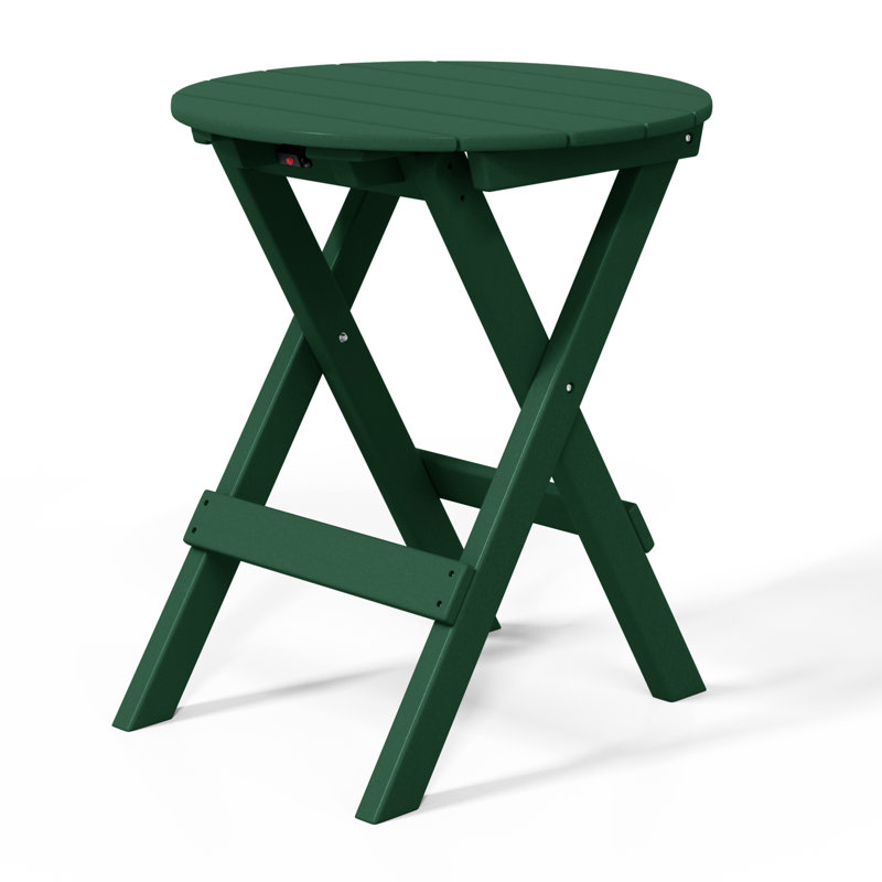 Round Patio Dining Folding Table, Green