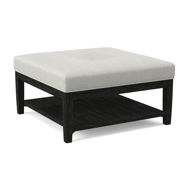 Hammond Square Ottoman, Antique Black Finish, Stone Crypton Performance; 0884-83