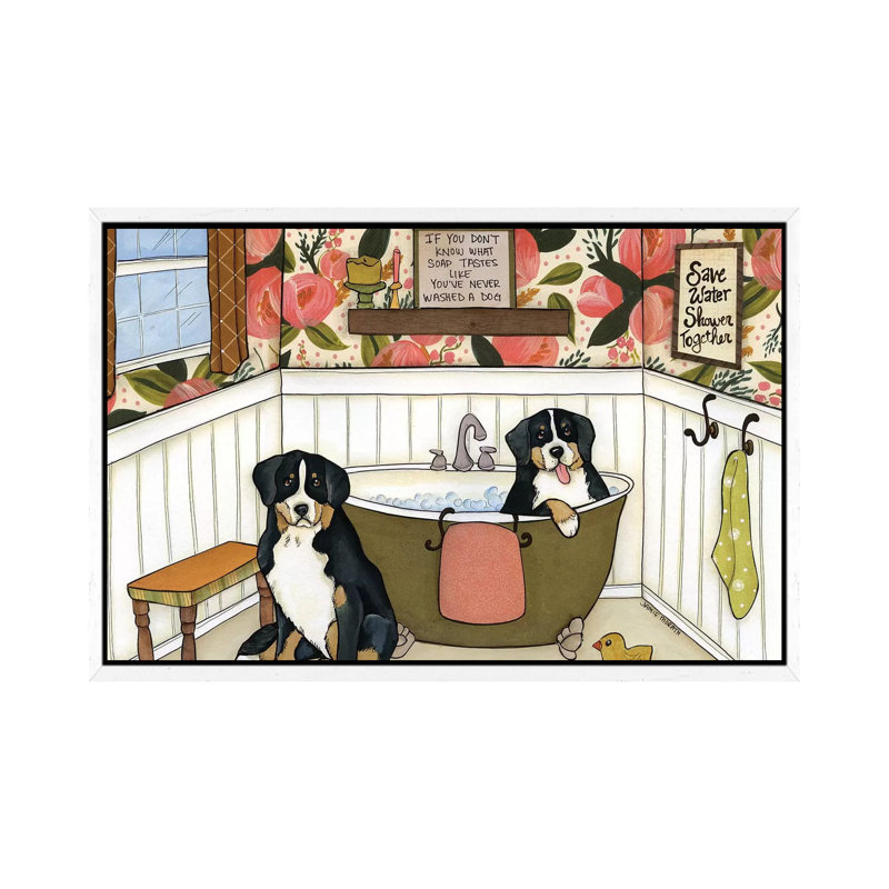 Soap Taste Like by Jamie Morath - Print on Canvas, White Floater Framed, 66.04cm H x 101.6cm W x 3.81cm D