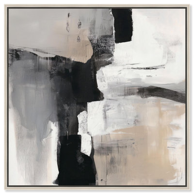 Shades of Gray I Canvas Print Minimalist Wall Art by Art Remedy, Silver Frame, 12 x 12