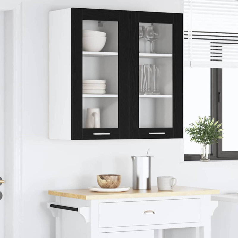 Vidaxl Hanging Cabinet With Door Riga 2 Pcs Sonoma Oak 40 X 31 X 80 Cm, Black