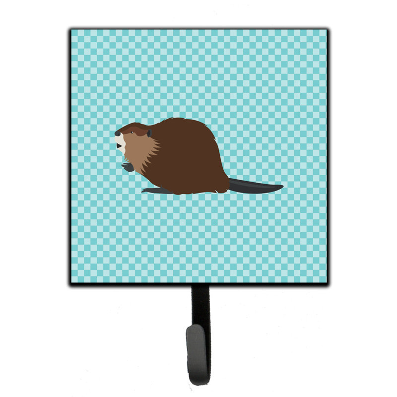 Organisateur de clés murales avec crochets clés eurasian beaver Helgha, Bleu