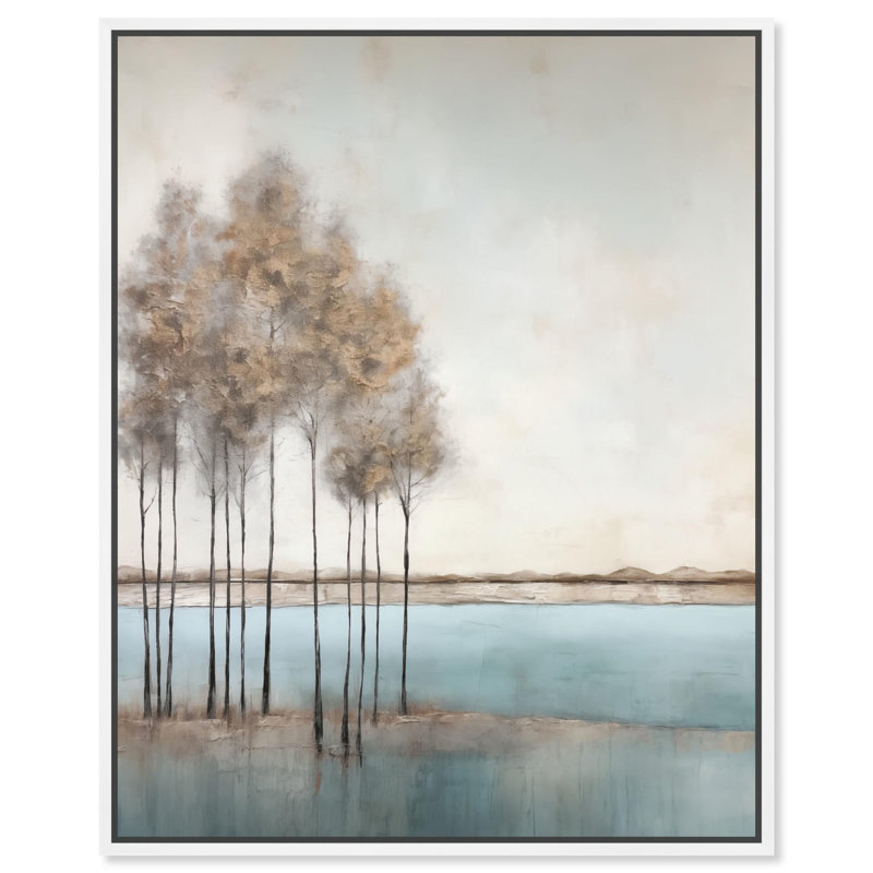 Toile fading , H 37 po x l 31 po, Cadre flottant blanc
