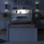 Lit plateforme simple en bois avec lit gigogne, tête de lit et tiroirs, blanc, moderne, pour enfants et adolescents