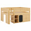 Lit mezzanine avec armoire de rangement et tableau noir-1457341841