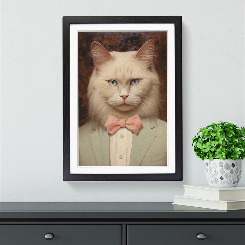 Ragdoll Cat Dadaism - Single Picture Frame Print on Wood, Black Framed, 64cm H x 46cm W x 2cm D