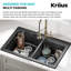 KRAUS Forteza™ 33" L Dual Mount 60/40 Double Bowl Granite Kitchen Sink-25954101