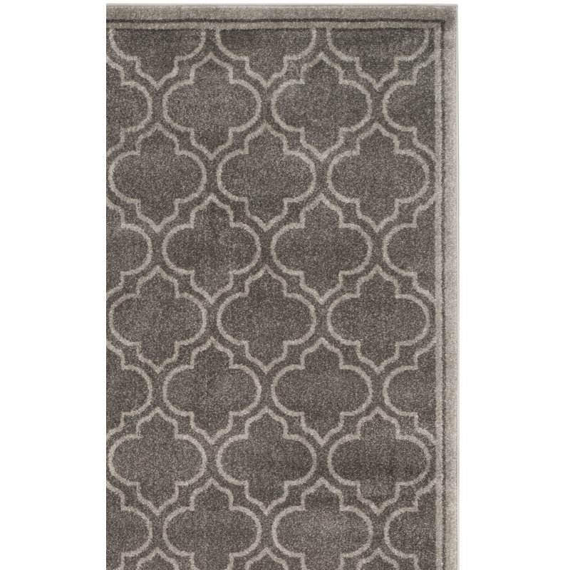 Ammundsen Abstract Gray/Light Gray Area Rug, Rectangle 8' x 10'