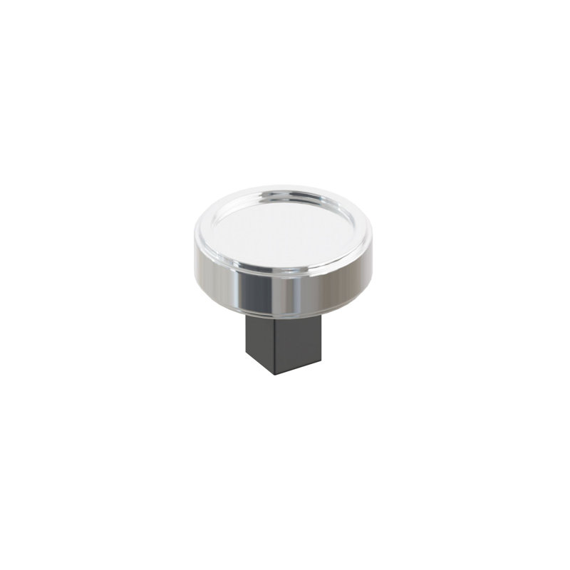 Pommeau de garde-robe Emtek, Noir mat / chrome poli, 1 3/4"