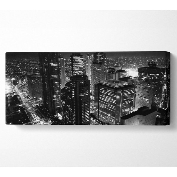 Ebern Designs City Nights B N W - Wrapped Canvas Art Prints | Wayfair.co.uk
