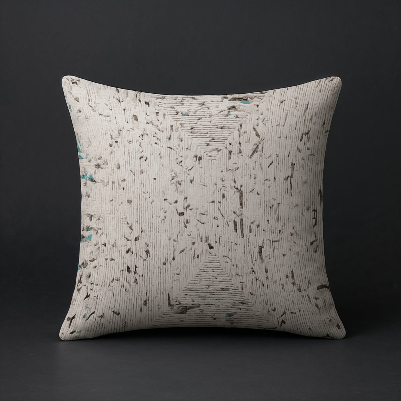 Coussin décoratif intérieur / extérieur gris Modern Modern, Carré 16 po, Gris / beige abstrait 12