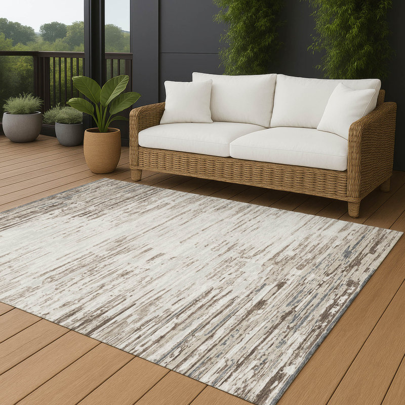 Machine Washable Indoor/Outdoor Chantille ACN2767 Modern Rug, Ivory, 10' x 14'
