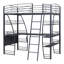 Lit mezzanine avec 4 couches de tablettes et bureau en L-36093726-36093727