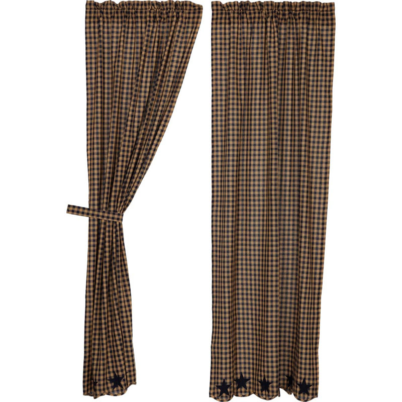 Paire de rideaux obscurcissant avec passe-tringle Star, Marine / naturel, L 40 po x L 84 po