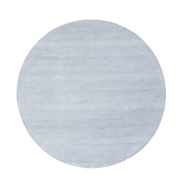 Tapis oriental rond 7 pi 9 po x 7 po 9 po ivoire en laine tissée à la main Gabbeh