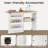 Folding Sewing Table Rolling Craft Station W/ 3 Storage Bins & Charging Station