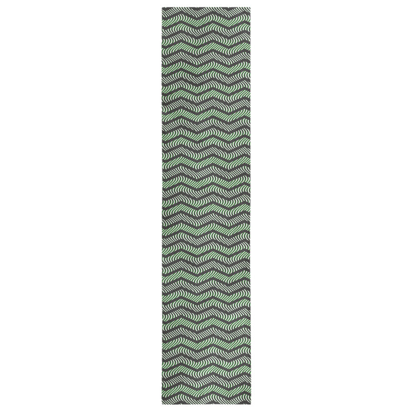 Chemin de table à chevrons ondulés Stephenie, 16 po x 72 po, Noir / Vert