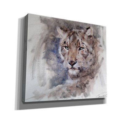 'Snow Leopard Stare' by Robert Campbell, Canvas Wall Art