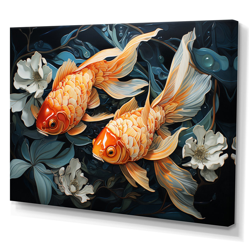 " Fishing Harmonious Hues I ", 34" H x 44" W x 1.5" D, Wrapped Canvas